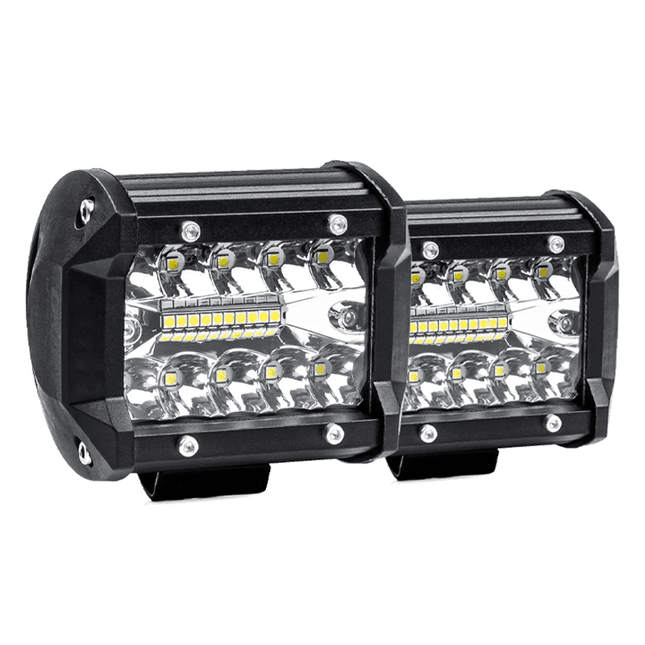 AMiO Krachtige Werklamp Verstraler Spot Rond Diverse Toepassingen (20 LED 9 - 36v) 6000K Wit 2 stuks (set) - VCTparts.nl
