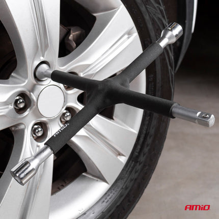 AMiO Kruissleutel Rubberen Handgreep 17 - 19 - 21mm 1/2" Rood - VCTparts.nl