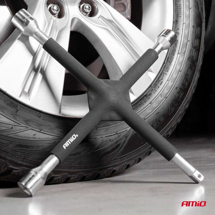 AMiO Kruissleutel Rubberen Handgreep 17 - 19 - 21mm 1/2" Rood - VCTparts.nl