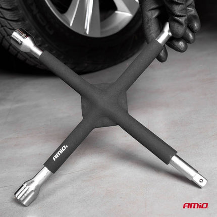 AMiO Kruissleutel Rubberen Handgreep 17 - 19 - 21mm 1/2" Rood - VCTparts.nl