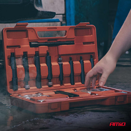 AMiO Lager Trekker Set met Separator 14 Delig - Bearing Separator en Puller Gereedschap 25 - 75 mm - VCTparts.nl