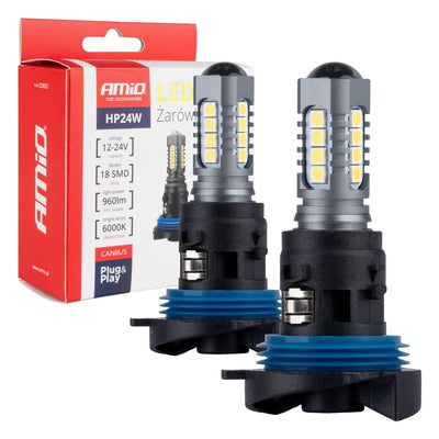 Amio LED Canbus 3030 18SMD HP24W blanc 12V / 24V