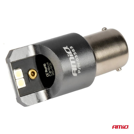 AMiO LED CANBUS PRO serie BA15S P21W 4x3030 SMD Wit 12/24V - VCTparts.nl