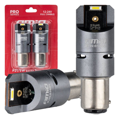 Amio LED Canbus Pro Series Bay15D P21 / 5W 2x1860SMD White 12 / 24V CANBUS complet avec ventilateur