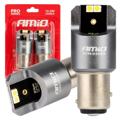 Amio LED Canbus Pro Series Bay15d P21 / 5W 4x3030 SMD White 12 / 24V