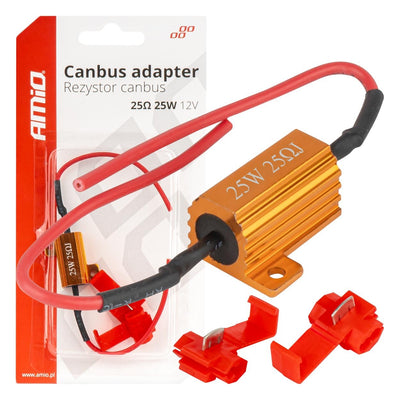 AMIO LED Canbus Weerstand 25 Ohm 25W - Voorkomt CANBUS Foutmeldingen Storing Oplossen