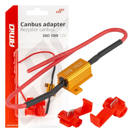 AMIO LED Canbus Weerstand 39 Ohm 10W - Voorkomt CANBUS Foutmeldingen Storing Oplossen - VCTparts.nl