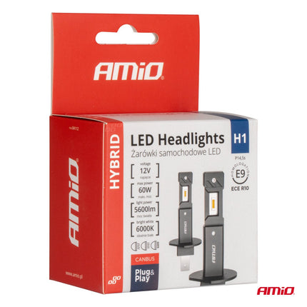AMIO LED H1 Koplampen Hybrid Series 6000K Canbus 60W – Krachtige en Stijlvolle Autoverlichting - VCTparts.nl