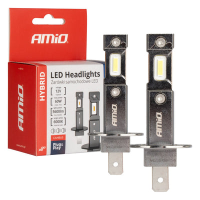 AMIO LED H1 Koplampen Hybrid Series 6000K Canbus 60W – Krachtige en Stijlvolle Autoverlichting