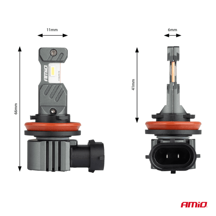 AMiO LED H8/H9/H11 Koplampen/Mistlampen Hybrid series Wit 6000K - 5600LM Canbus 60W - VCTparts.nl