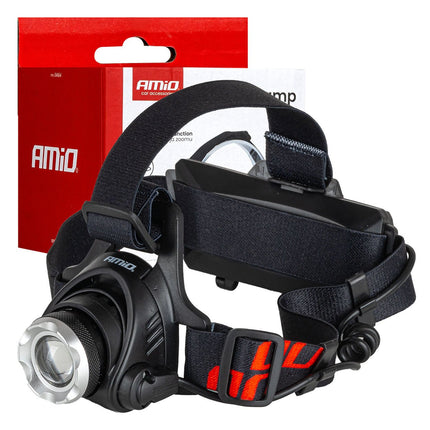 AMiO AMiO LED Hoofdlamp T6 3600mAh Met Zoomfunctie - Aluminium Behuizing en Oplaadbare Batterijen voor Outdoor Werkplaats en Noodsituaties AMiO 1