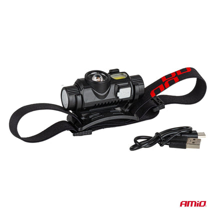 AMiO AMiO LED Hoofdlamp XPG+COB 1200mAh Met Bewegingssensor - USB Oplaadbaar en Verstelbare Hoofdband - voor Werk Outdoor en Noodsituaties AMiO 6