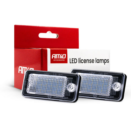 AMiO AMiO LED Kentekenverlichting CLP01 voor AUDI A3/A4/A5/A6/A8/Q7 – Canbus Foutvrij – Plug en Play Set van 2 Nummerplaatverlichting AMiO 1