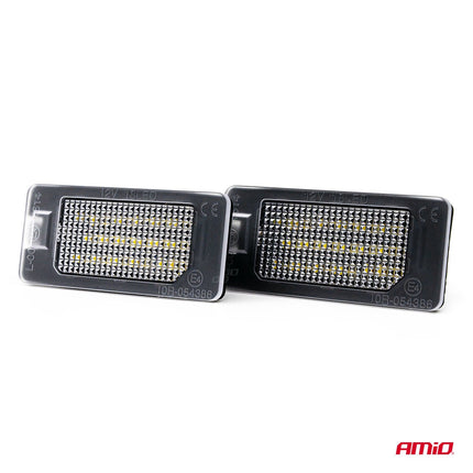 AMiO AMiO LED Kentekenverlichting CLP03 VAG – Canbus Foutvrij – Plug en Play LED Set van 2 Nummerplaatverlichting Lampen Seat Skoda Audi Volkswagen VW AMiO 3