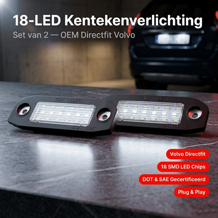 AMiO AMiO LED Kentekenverlichting CLP04 VOLVO C70 S40 S60 S80 V50 V60 V70 XC60 XC70 XC90 – Canbus Foutvrij – Plug en Play LED Set van 2 Nummerplaatverlichting Lampen AMiO 2