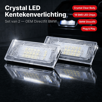 AMiO AMiO LED Kentekenverlichting CLP06 BMW Sedan Touring – Canbus Foutvrij – Plug en Play LED Set van 2 Nummerplaatverlichting Lampen AMiO 2
