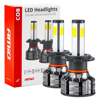 Phares à LED amio Cobserie H7 Dimlights blanc