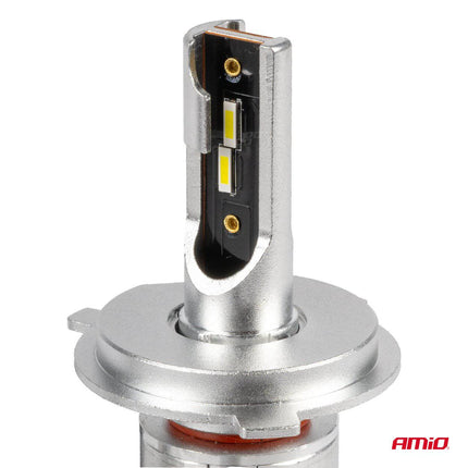 AMiO LED Koplampen FLEX+ Serie H4/H19 canbus 6000K 12 - 24V Dimlichten Wit - VCTparts.nl