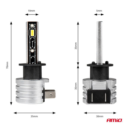 AMiO LED Koplampen H - mini Serie H1 Dimlichten Wit - VCTparts.nl