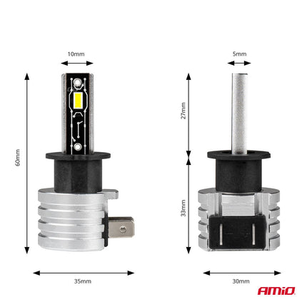 AMiO LED Koplampen H - mini - serie H3 Dimlichten Wit - VCTparts.nl