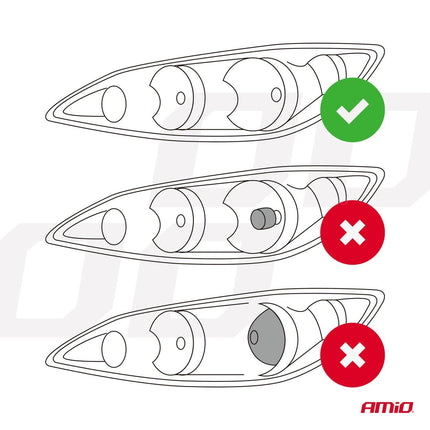 AMiO LED Koplampen H7/H18 PL - lensserie Dimlichten Wit - VCTparts.nl