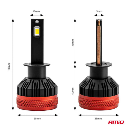 AMiO LED Koplampen X3 - serie H1 Dimlichten Wit - VCTparts.nl