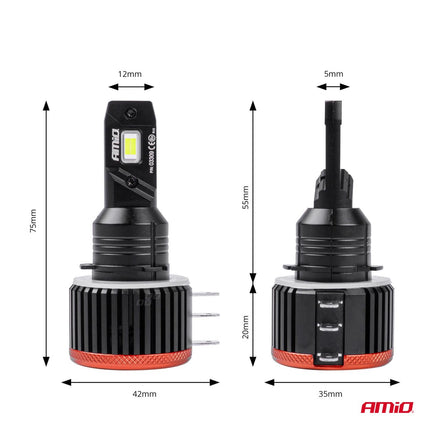 AMiO LED Koplampen X3 - serie H15 Dimlichten Wit - VCTparts.nl