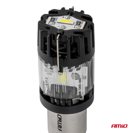 AMiO LED Lamp LumiTec BA15S P21W 12V FULL CANBUS – Helder Wit LED Vervanger (1 stuk) - VCTparts.nl