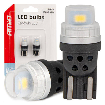 Amio LED lampes 360 Pure Light Series Standard T10 W5W 2x3020 SMD blanc 12V / 24V