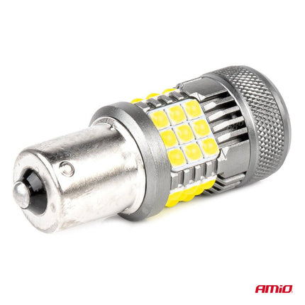 AMiO LED - LAMPEN CANBUS PRO - serie 1156 BA15S P21W R10W R5W 36x3030 SMD VENTILATOR Wit 12V/24V - VCTparts.nl
