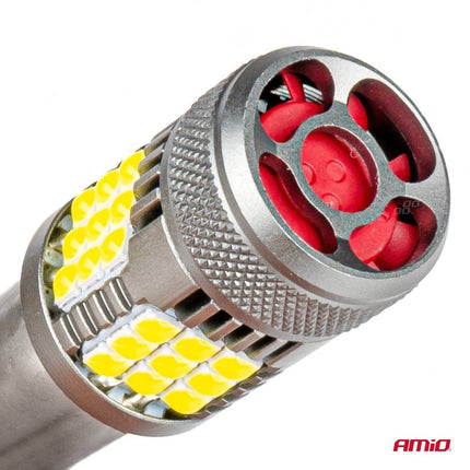 AMiO LED - LAMPEN CANBUS PRO - serie 1156 BA15S P21W R10W R5W 36x3030 SMD VENTILATOR Wit 12V/24V - VCTparts.nl