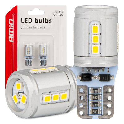 Lampes à LED amio Canbus T10E W5W 15x2016 SMD blanc 12V / 24V