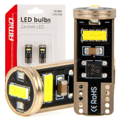 Lampes à LED Amio Canbus T10E W5W 3x2055 SMD blanc 12V / 24V 12V / 24V