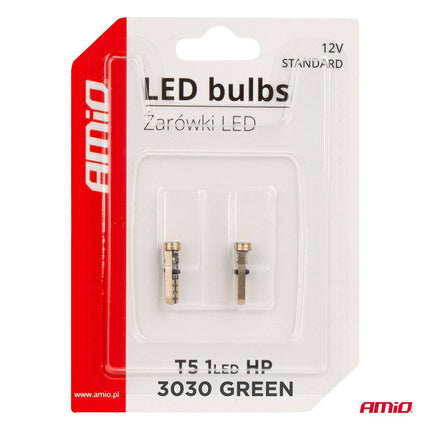 AMiO AMiO LED - LAMPEN STANDAARD Groen T5 12V 3030 1LED HP AMiO 3