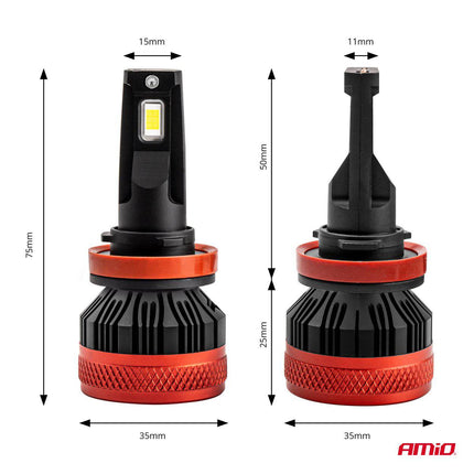 AMiO LED Mistlichten X3 - serie H8/H9/H11/H16 Wit - VCTparts.nl