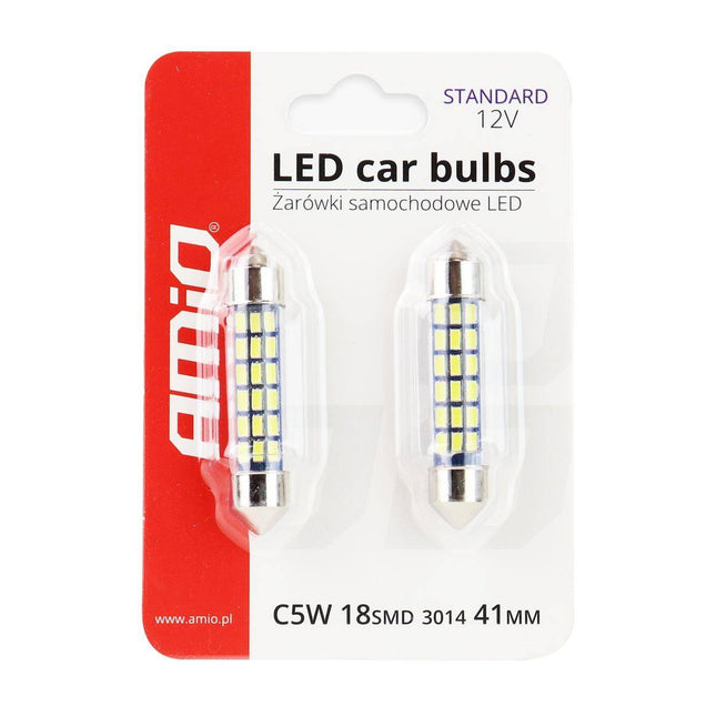 AMiO AMiO LED STANDAARD 3014 18SMD Festoen C5W C10W C3W 41mm Wit 12V AMiO 2