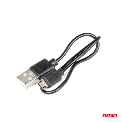 AMiO LED Zoeklicht Handlamp met Geïntegreerde Oplaadbare Batterij 300LM Zwart - Rood - VCTparts.nl