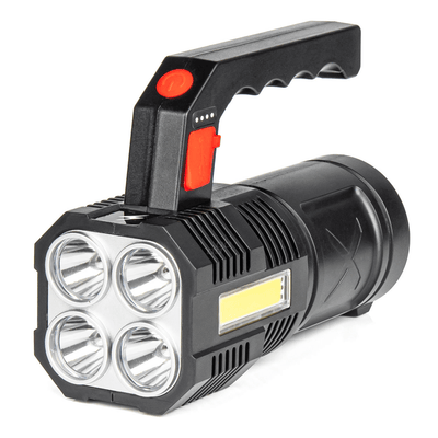 Lampe à main de projecteur Amio LED avec batterie rechargeable intégrée 300lm Black-rouge