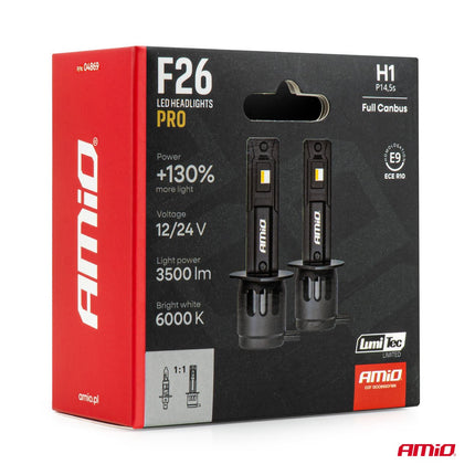 AMiO AMiO LumiTec F26 Night Breakers H1 +130% PRO LIMITED LED Koplampen - 68W 12V 24V FULL CANBUS Dimlicht Grootlicht AMiO 7
