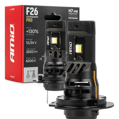 AMiO LumiTec F26 Night Breakers H7 H18 +130% PRO LIMITED LED Koplampen - 68W 12V 24V FULL CANBUS Dimlicht Grootlicht