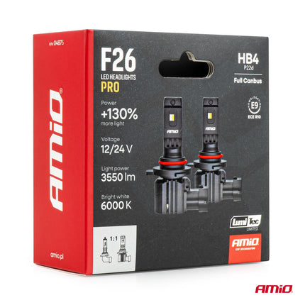 AMiO AMiO LumiTec F26 Night Breakers HB4 +130% PRO LIMITED LED Koplampen - 68W 12V 24V FULL CANBUS Dimlicht Low Beam Mistlamp AMiO 7