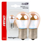 AMiO LumiTec PY21W Amber Chrome Halogeen Autolampen – BAU15s 12V 21W (2 stuks) - VCTparts.nl