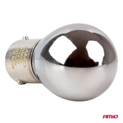 AMiO LumiTec PY21W Chrome Off - Road Halogeen Autolampen – Trillings - en Hittebestendig BAU15s 12V 21W (2 stuks) - VCTparts.nl