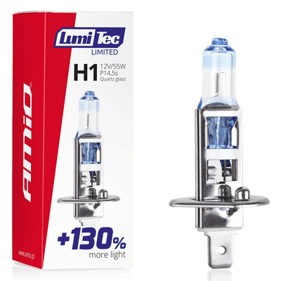 AMiO LumiTec Silver Halogeen Dimlicht +130% H1 12V 55W (1 stuk)