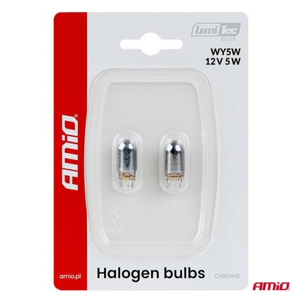 AMiO LumiTec WY5W Chrome Off - Road Halogeen Autolampen – W2.1x9.5d 12V 5W Trillings - en Hittebestendig(2 stuks) - VCTparts.nl