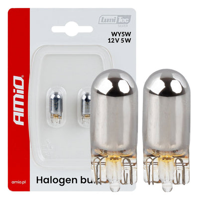 AMiO LumiTec WY5W Chrome Off-Road Halogeen Autolampen – W2.1x9.5d 12V 5W  Trillings- en Hittebestendig(2 stuks)