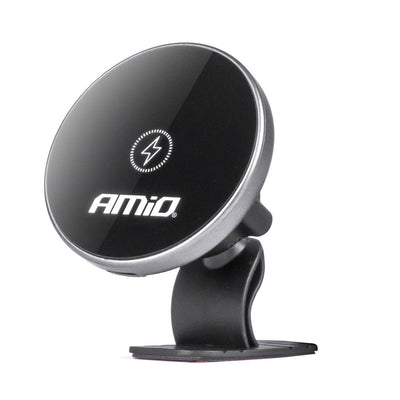 AMiO Magnetische Telefoonhouder met 15W Qi Draadloze Oplader en MagSafe  Verstelbare 360° Montage op Dashboard of Cockpit zwart