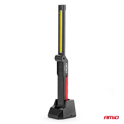 AMiO Magnetische Werklamp Inspectie Auto Zaklamp met Draadloze Lader Rood - Zwart - VCTparts.nl