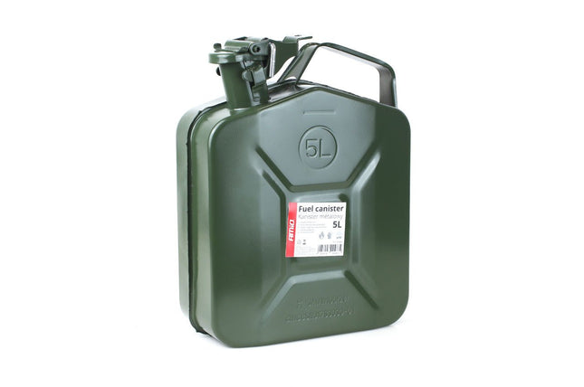 AMiO Metal Jerrycan 5L – UN - Gecertificeerde Metalen Brandstofcan Groen - Stalen Noodopslag Emergency Fuelcan Diesel Benzine - VCTparts.nl
