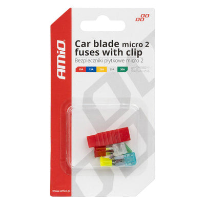 Amio Micro 2 Car Fus Fus Fuss Set 10A / 15A / 20A / 25A / 30A avec clip